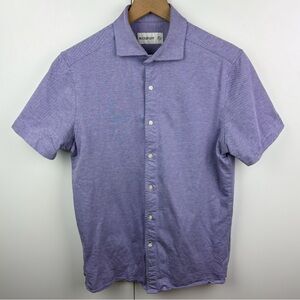 3 FOR $10 NiceStuff Cotton Short Sleeve Button Down Shirt Lavender Purple Blue